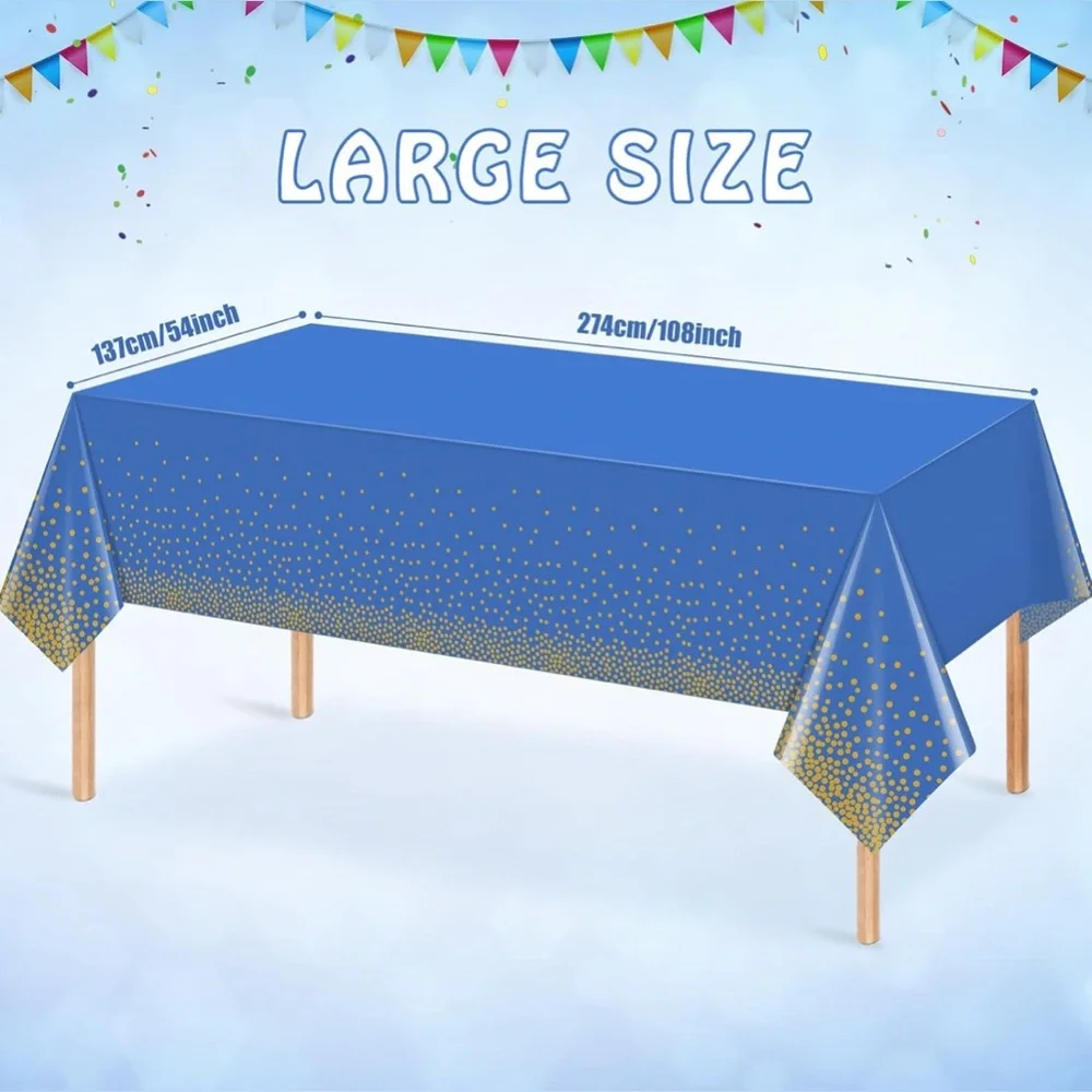 x2 4 Pack Premium Disposable Plastic Tablecloth 54 x 108 in -Plastic Table Cloth